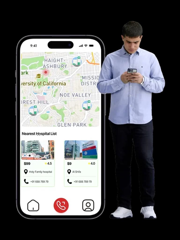 Ambulance booking app illustration