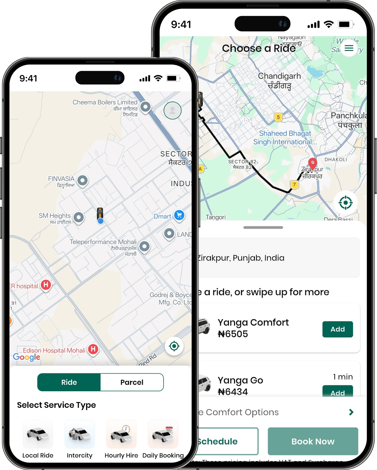 Yangaride app showcase banner for a ride-hailing platform.