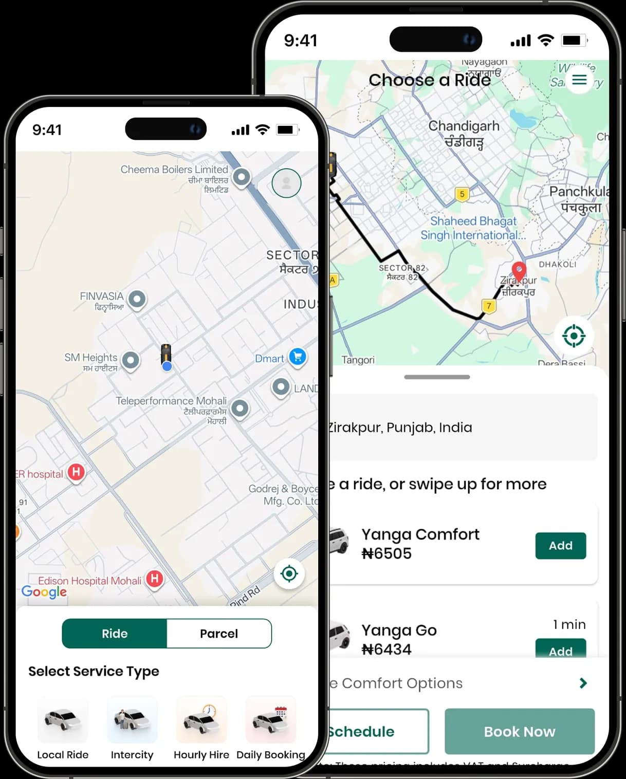 Yangaride app showcase banner for a ride-hailing platform.