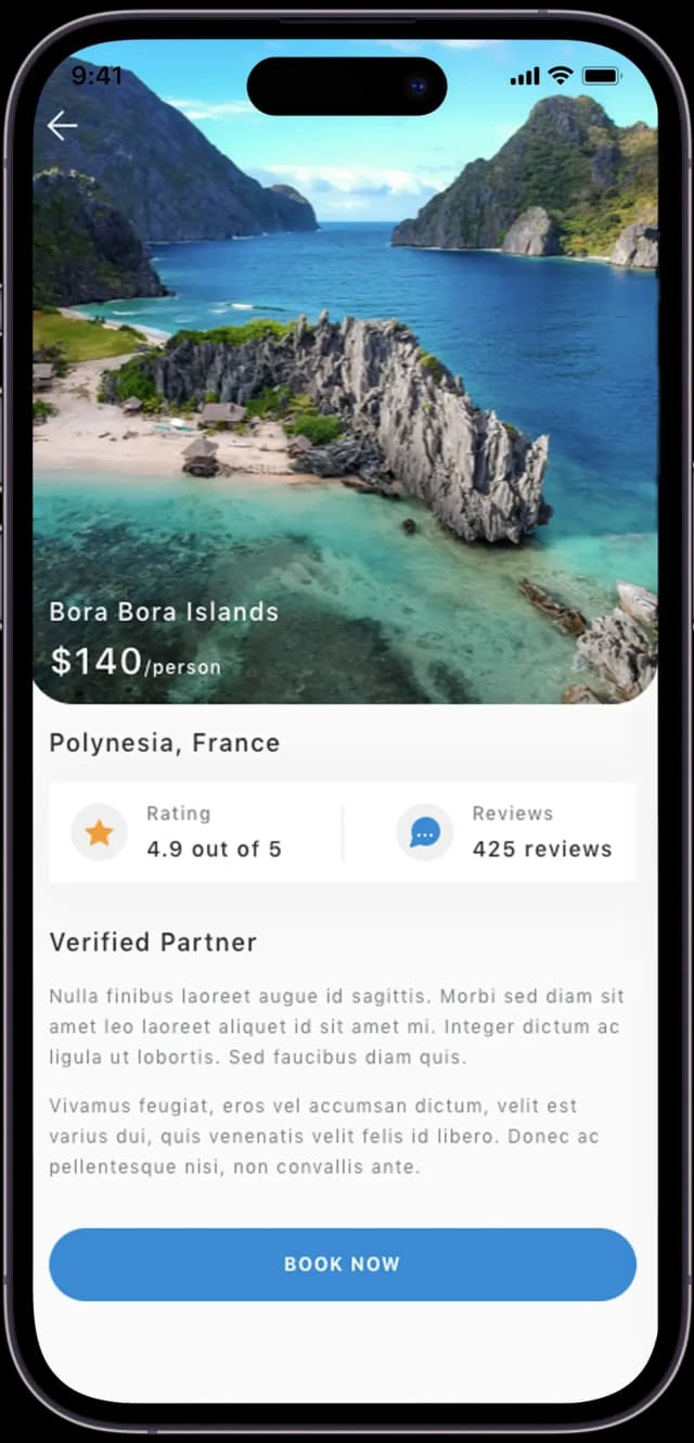 Boat Rental App Center Screen