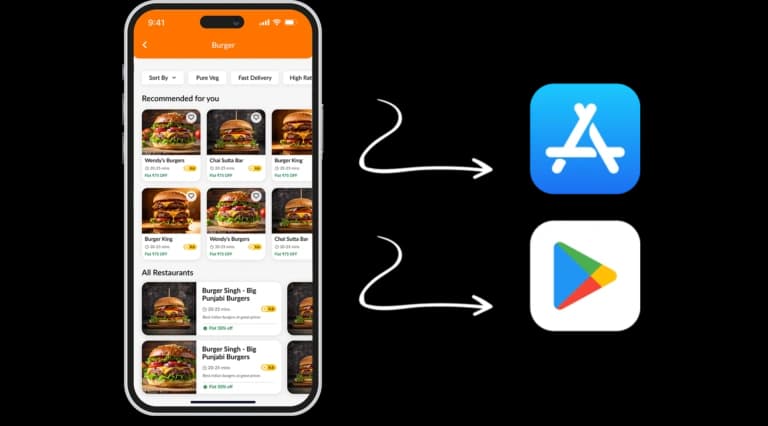 Launch banner that offers professional publication help and app launch services for seamless mobile app distribution on iOS and Android.