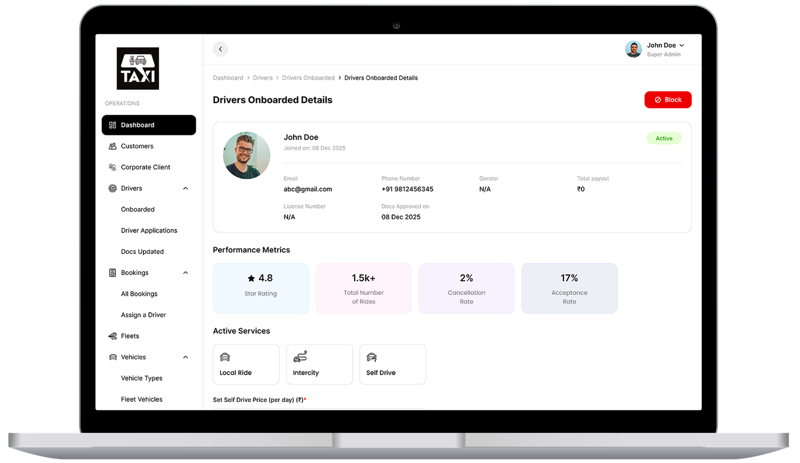 Chauffeur Management Module