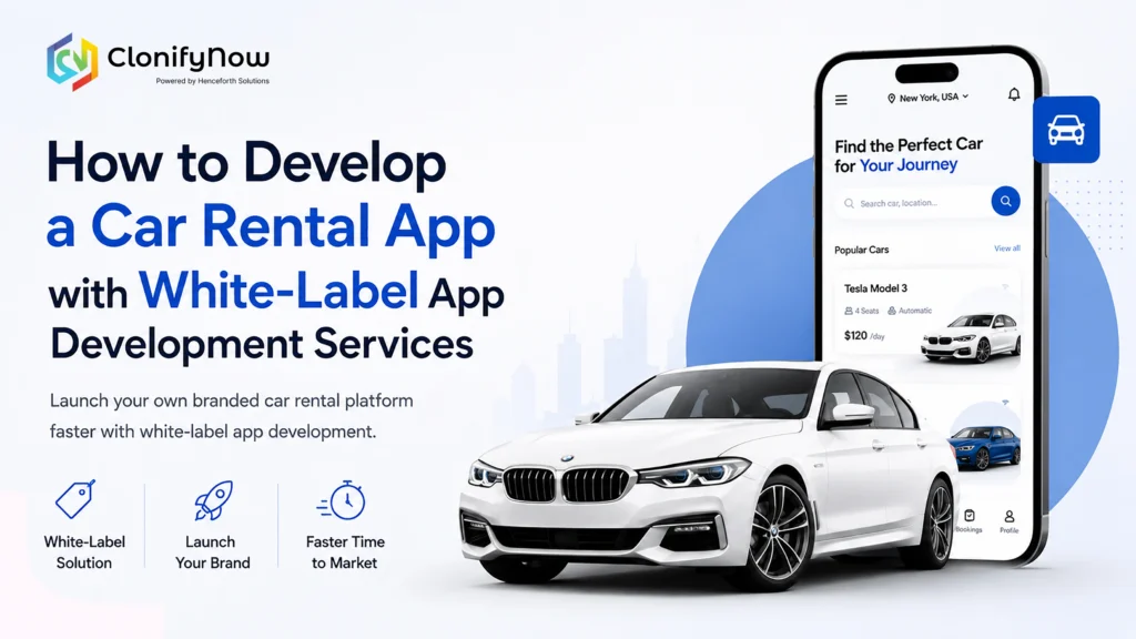 Develop Car Rental App with White Label Service - ClonifyNow