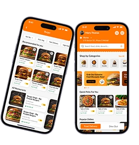 Ready Eat App banner highlighting a food delivery solution with order tracking, secure payments, restaurant management, and delivery tools.