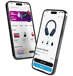 Ready Ecommerce App banner promoting a multi-vendor online marketplace with product browsing, secure shopping, and ecommerce management tools.